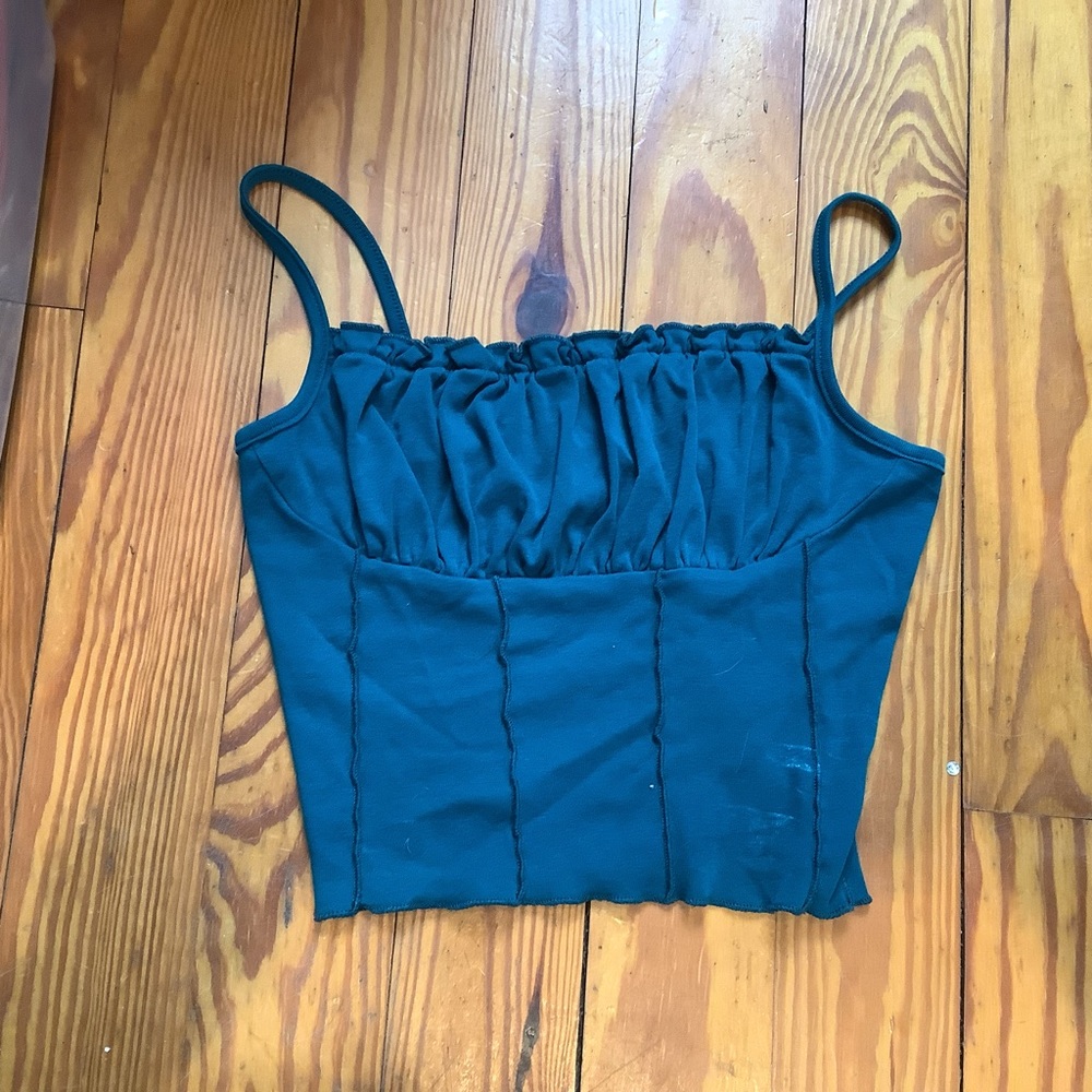 (Bin 4) SHEIN patchwork ruffled tank top, Size XS